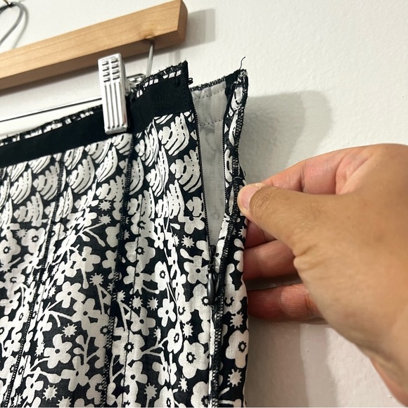 Focus 2000 Black & White 14 Floral Boho Peasant Cotton Blend Knee Length Skirt - Picture 5 of 9